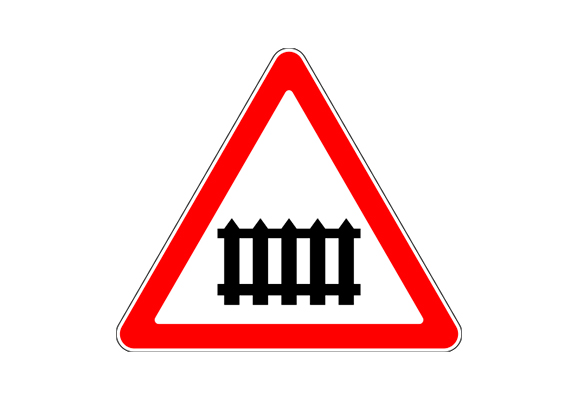 Railway sign «Railway crossing with gate»