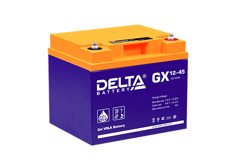 Свинцово-кислотный аккумулятор Delta GX 12-45