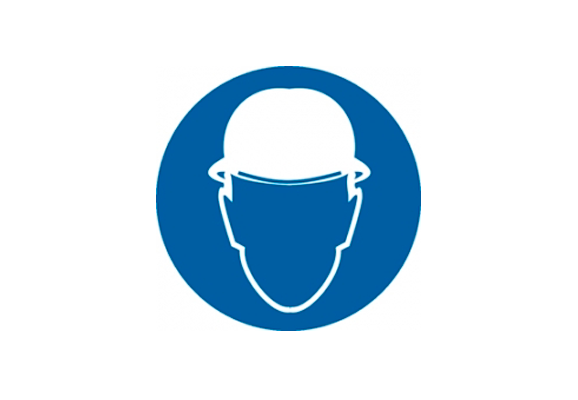 Предписывающий знак «Работать в защитной каске» (200х200 мм)