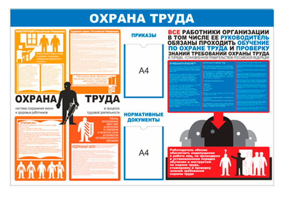 Стенд информационный «Охрана труда» (2 кармана А4)