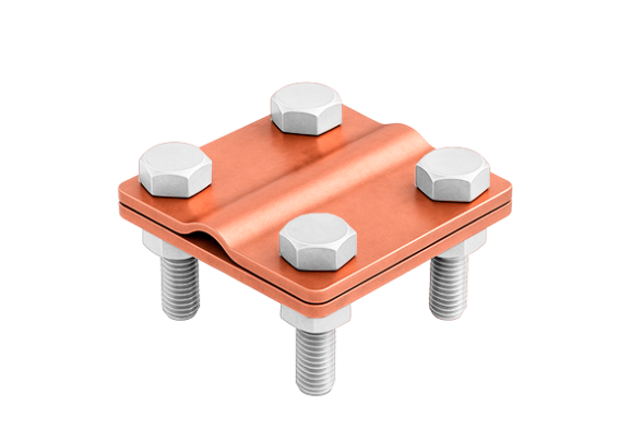 Соединитель пруток-полоса медный 57х57 мм