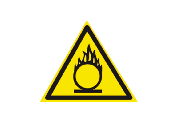 Предупреждающий знак безопасности «Пожароопасно. Окислитель» (100х100 мм)