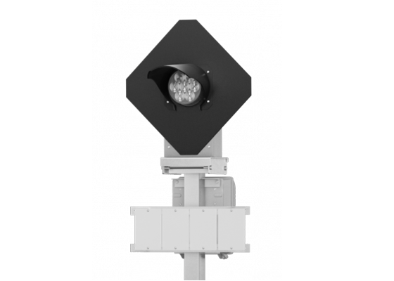 Single-section LED ground light signal 18064-00-00 with a square shield