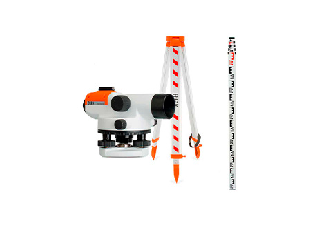 Комплект оптический нивелир RGK C-24 с поверкой, штатив S6-N, рейка AMO S4