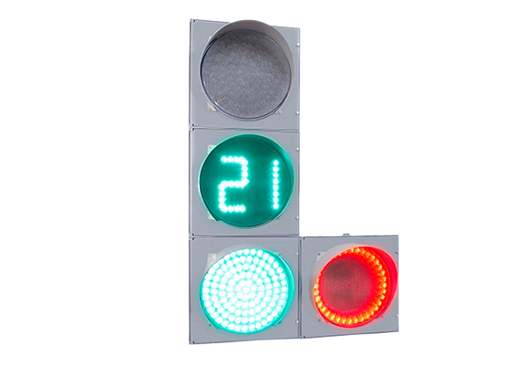 Кері уақыт санағы таблосынан Т.1.п.2 көлік бағдаршамы (жалпақ корпус)