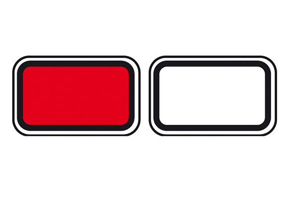 Bahnzeichen «Tragbares Signal für abnehmbare Triebwagen»