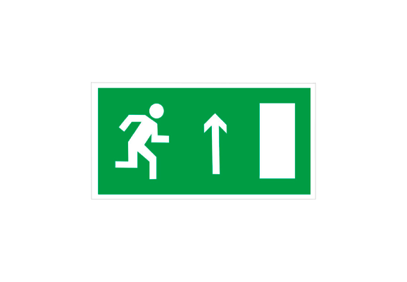 Эвакуационный знак «Направление к эвакуационному выходу прямо» (100х100 мм)