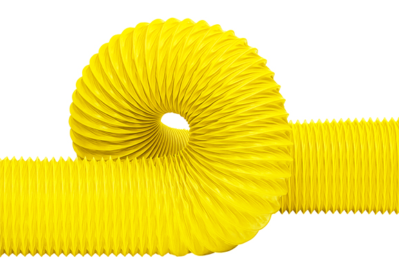 Воздуховод гибкий ГВ-125-10-Ж (D125 мм 10 м, сигнальный окрас) для вентилятора осевого переносного продувки колодцев ВСП-500,ВСП-1000-РАД