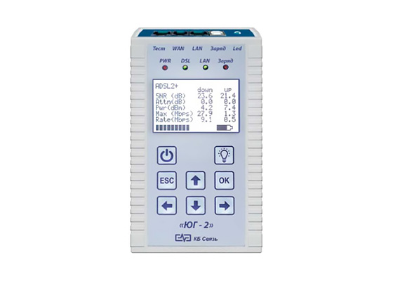 Тестер ADSL,VDSL + LAN-тестер с фонарем освещения ЮГ-2V