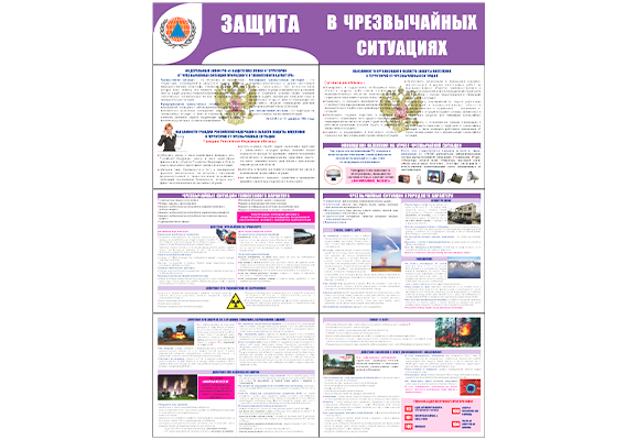 Стенд раскладной «Защита в чрезвычайных ситуациях»