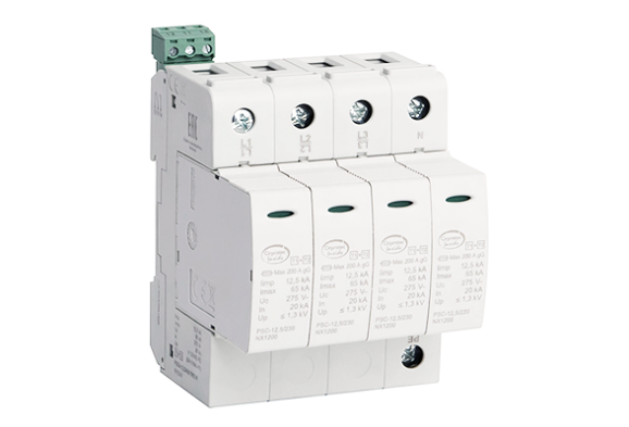 Устройство защиты от импульсных перенапряжений УЗИП 4-полюсный, класс I+II, L1-L2-L3-N, 12,5 кA с удаленным контролем