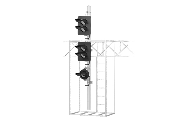 Светофор четырехзначный светодиодный 17974-00-00 с пригласительным сигналом на мостиках и консолях