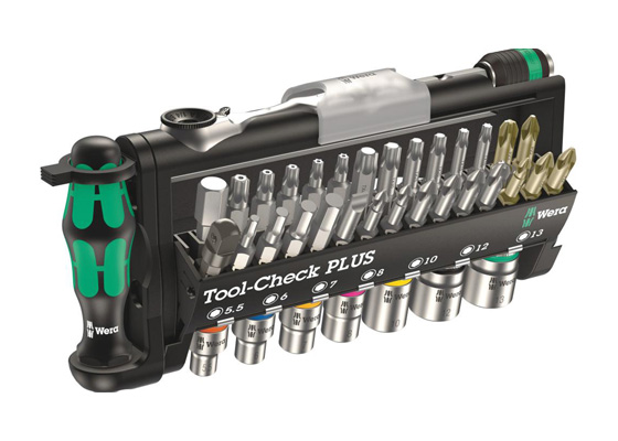 Набор Tool-Check PLUS  бит и головок с трещоткой и отверткой-битодержателем, 39 предметов