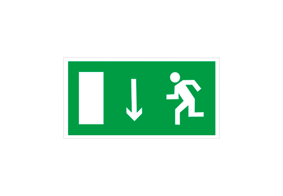 Эвакуационный знак «Указатель двери эвакуационного выхода» (левосторонний) (100х100 мм)