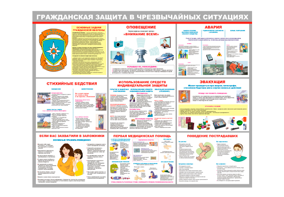 Стенд информационный «Гражданская защита в чрезвычайных ситуациях»