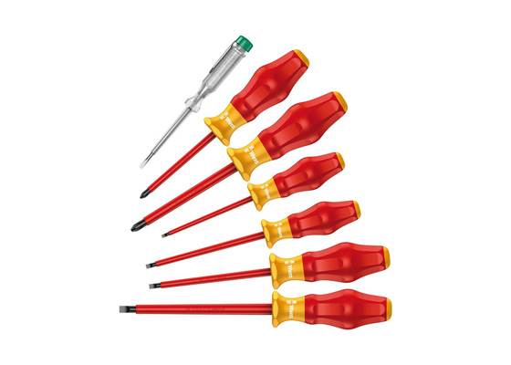 Набор отверток диэлектрических, пробник Kraftform Comfort VDE, 7 предметов