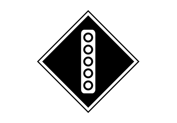 Eisenbahnschild «Stromabnehmer der Elektrolokomotive anheben»