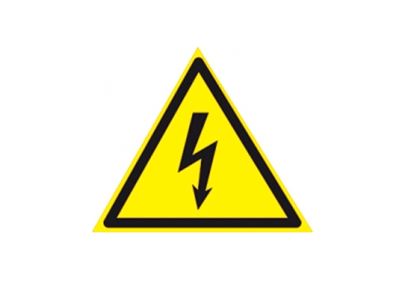 Предупреждающий знак безопасности «Опасность поражения электрическим током» (100х100 мм)