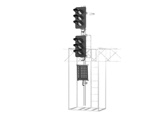 Светофор шестизначный светодиодный 17961-00-00 с маршрутным указателем на мостиках и консолях