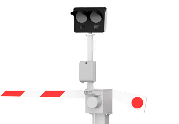 Светофор переездный двузначный для установки на шлагбауме со светодиодными системами СП-2 НКМР.676658.031 ТУ