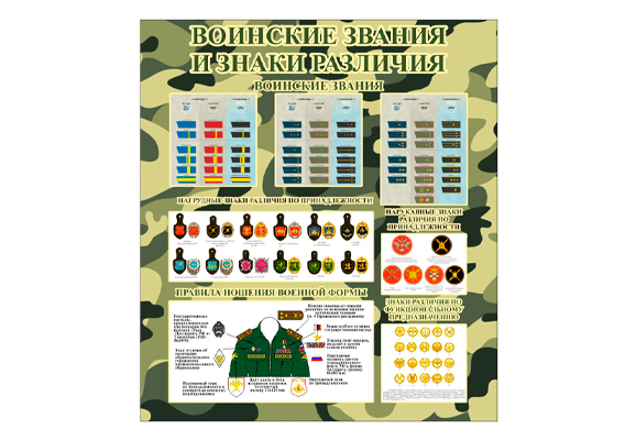 Стенд информационный «Воинские звания и знаки различия»