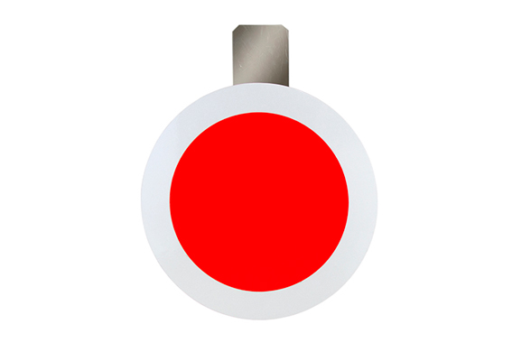 Диск красный со светоотражателем для обозначения хвоста грузового поезда