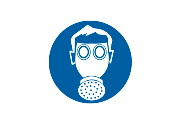 Предписывающий знак «Работать в средствах индивидуальной защиты органов дыхания» (200х200 мм)