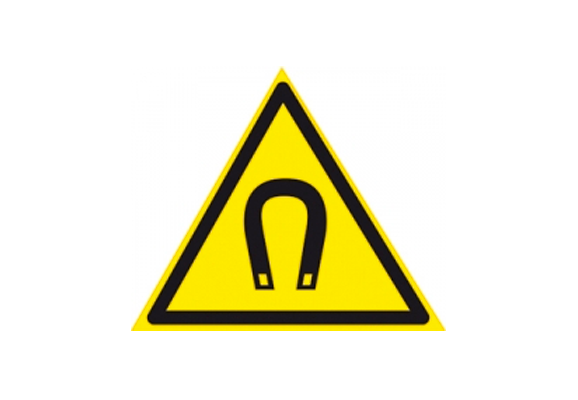 Предупреждающий знак безопасности «Внимание. Магнитное поле» (100х100 мм)