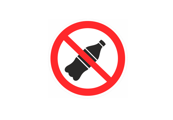 Запрещающий знак «Вход с напитками запрещен» (100х100 мм)