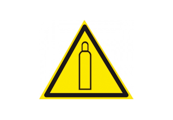 Предупреждающий знак безопасности «Газовый баллон» (100х100 мм)