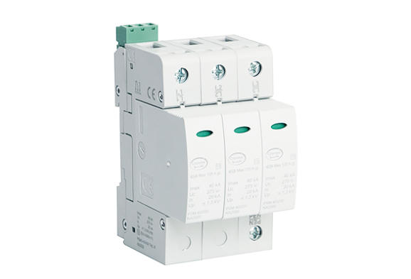 Устройство защиты от импульсных перенапряжений УЗИП 3-полюсный, класс II, L1-L2-L3-PEN, 40 кА с удаленным контролем