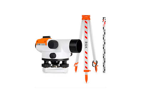 Комплект оптический нивелир RGK C-28 с поверкой, штатив S6-N, рейка AMO S4