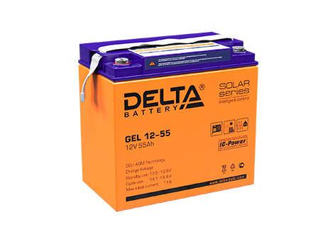 Свинцово-кислотный аккумулятор Delta GEL 12-55