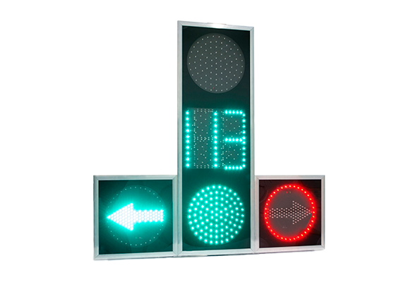 Verkehrslichtsignal Т.1.лп.2 (Т.1.lp.2) mit Zeit-Countdown-Tafel (Massivgehäuse)