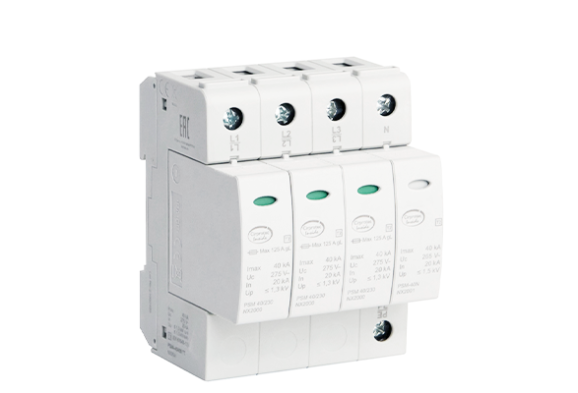 Устройство защиты от импульсных перенапряжений УЗИП 4-полюсный, класс II, L1-L2-L3-N-PE, 40 кА