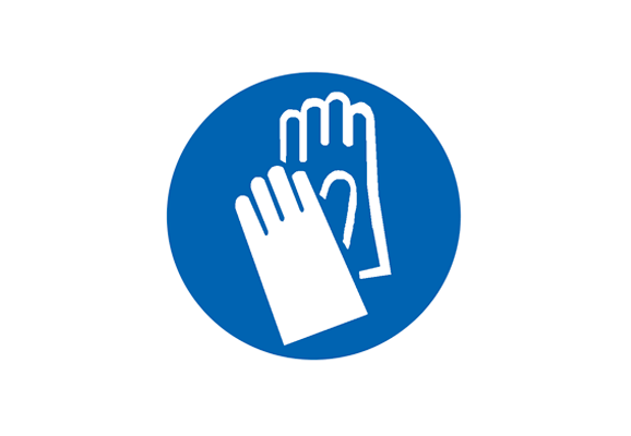 Предписывающий знак «Работать в защитных перчатках» (100х100 мм)