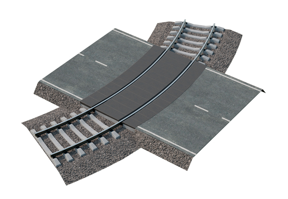 Резинокордовый настил для радиусных путей и стрелочных переводов