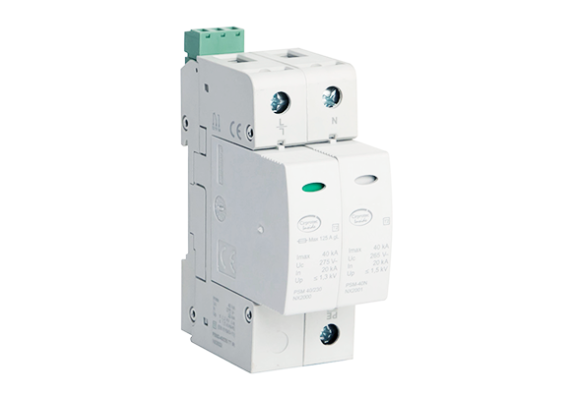 Устройство защиты от импульсных перенапряжений УЗИП 2-полюсный, класс II, L-N-PE, 40 кА с удаленным контролем