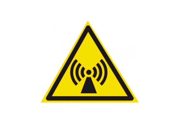 Предупреждающий знак безопасности «Внимание. Электромагнитное поле» (100х100 мм)