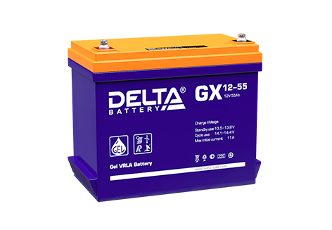 Свинцово-кислотный аккумулятор Delta GX 12-55