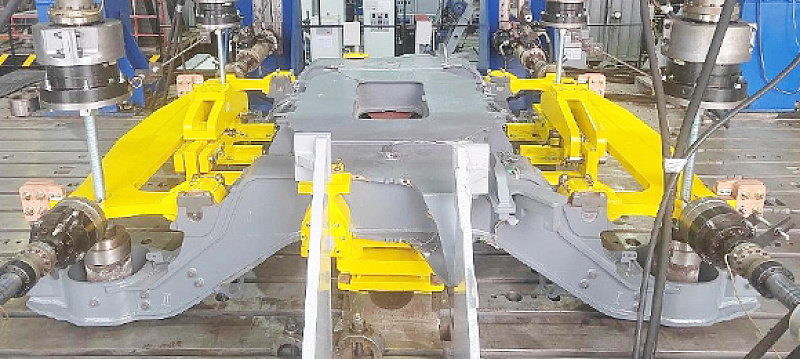 Prüfung eines Drehgestellrahmens für einen HGL (Hochgeschwindigkeitslinie)