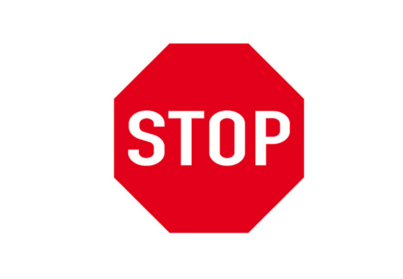 Bahnzeichen «Fahren ohne Anhalten verboten»
