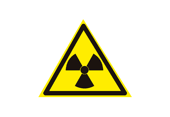 Предупреждающий знак безопасности «Опасно. Радиоактивные вещества или ионизирующее излучение» (100х100 мм)