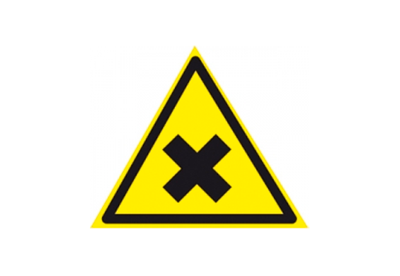 Предупреждающий знак безопасности «Осторожно. Вредные для здоровья аллергические (раздражающие) вещества» (100х100 мм)