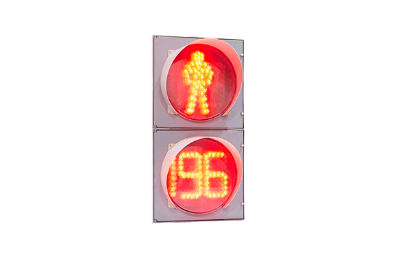 Fußgängerampel П.1.2 (P.1.2) mit roter und grüner Countdown-Tafel, Animation mit programmierbarem Fußgänger-Soundsystem (Flachgehäuse)