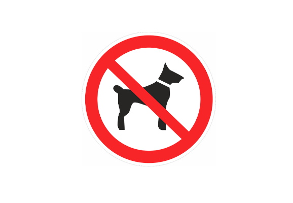 Запрещающий знак «Запрещается вход (проход) с животными» (100х100 мм)