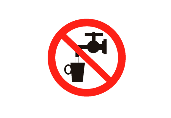 Запрещающий знак «Запрещается использовать в качестве питьевой воды» (100х100 мм)