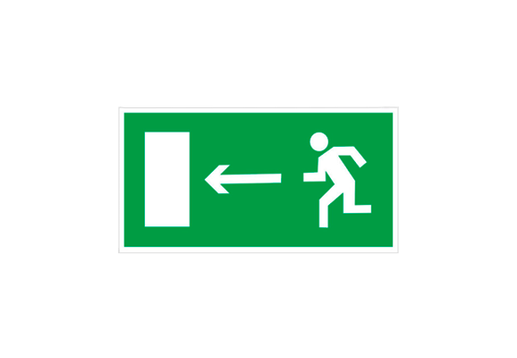 Эвакуационный знак «Направление к эвакуационному выходу налево» (100х100 мм)