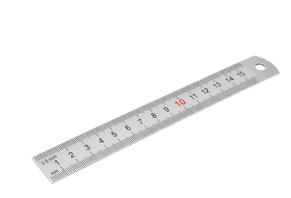 Линейка измерительная металлическая бытовая 150 мм