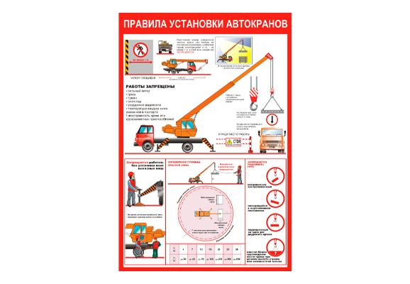 Стенд информационный «Правила установки автокранов»